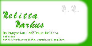 melitta markus business card